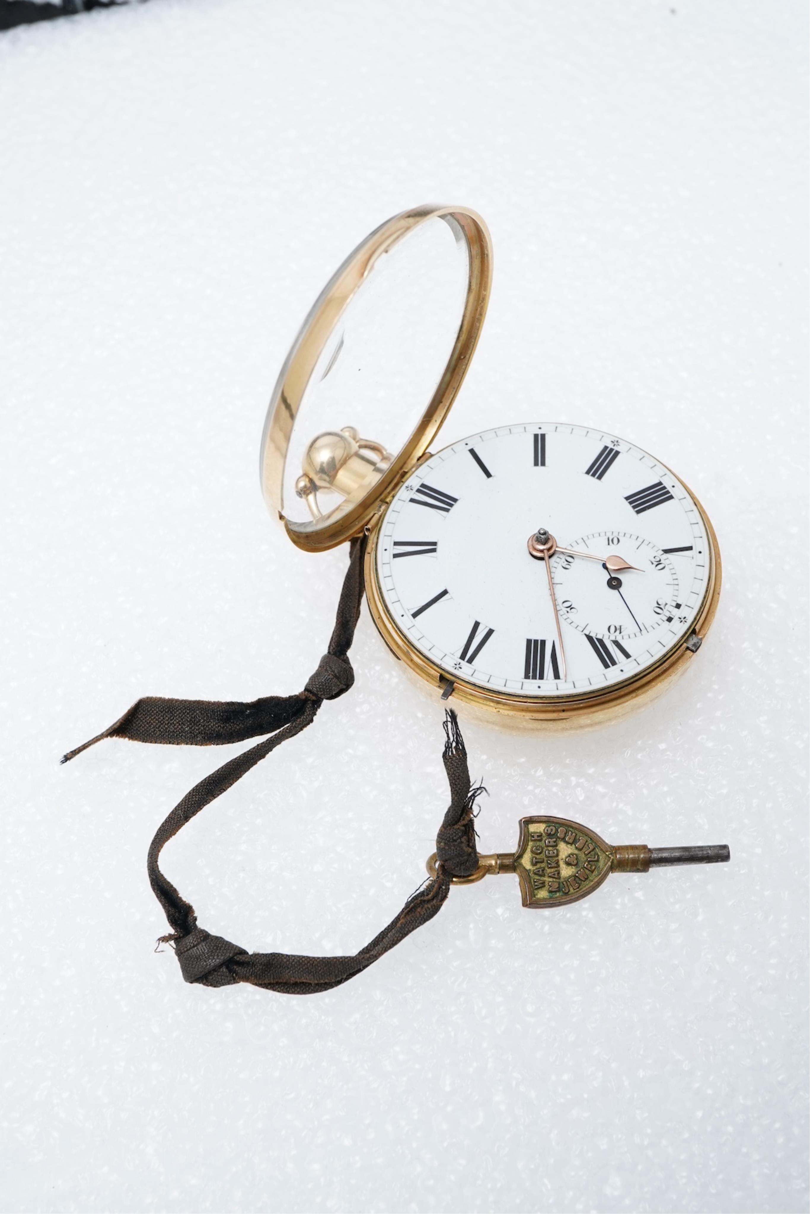 A late George III 18ct gold pair cased open faced keywind single fusee pocket watch by James Glover of Manchester